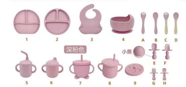 The Little Kind Stainless Steel & Silicone Feeding Set – Petal Pink