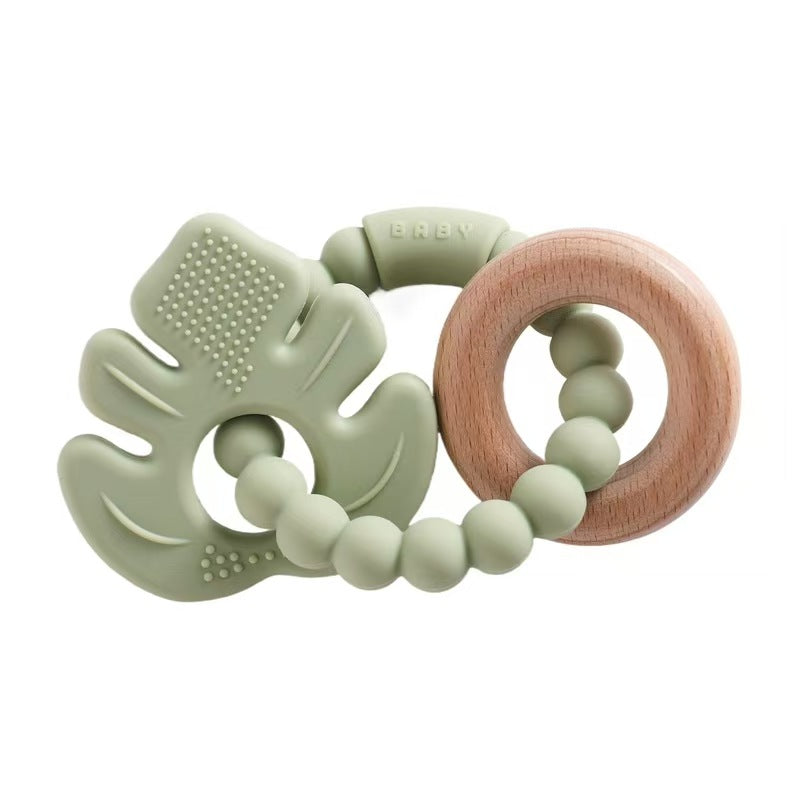 The Little Kind Silicone Textured Teething Ring - Olive Grove