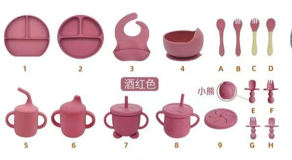 The Little Kind Silicone & Stainless Steel Feeding Set – Rosewood