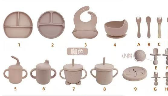 The Little Kind Silicone & Stainless Steel Feeding Set – Oatmilk
